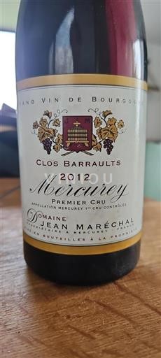 Bourgondië Mercurey Premier Cru Jean Maréchal Clos Barraults 2012