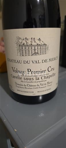Borgoña Volnay Premier Cru Château Val de Mercy Carelle sous la Chapelle 2012