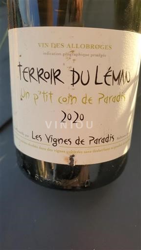 Alpen en Rhônevallei Vins des Allobroges Les Vignes de Paradis Un p'tit coin de Paradis 2020