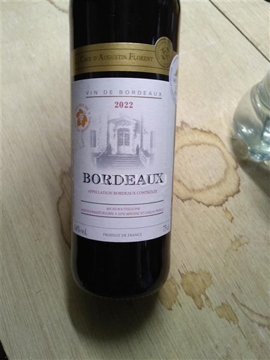 Bordeaux Cave Augustin Florent 2022