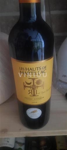Vin Rouge sec Les Hauts de Martillac Château Roche Lalande 2018 France Bordeaux Pessac-Léognan AOC