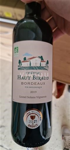Bordeaux Château Haut Biraud 2019