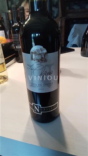 Vin Rouge sec Les Chênes La Nyonsaise 2012 France Vallée du Rhône Côtes-du-rhône AOC