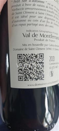 Languedoc and Roussillon Val de Montferrand Domaine Saint Clément 2021