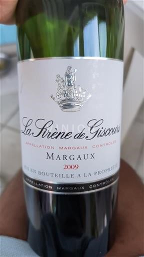 Bordéus Margaux La Sirène de Giscours 2009