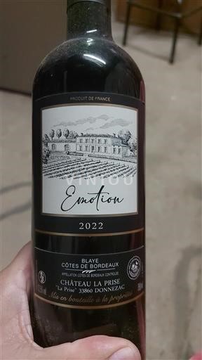 Bordeaux Blaye-Côtes-de-Bordeaux Château La Prise Emotion 2022