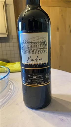 Бордо Блай-Кот-де-Бордо Château La Prise Emotion 2022