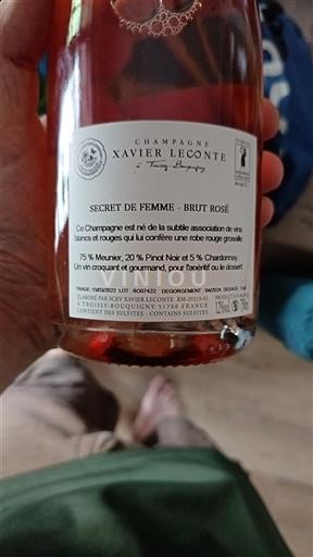 Champaña Champán Xavier Leconte Secret de Femme - Brut Rosé Sin añada