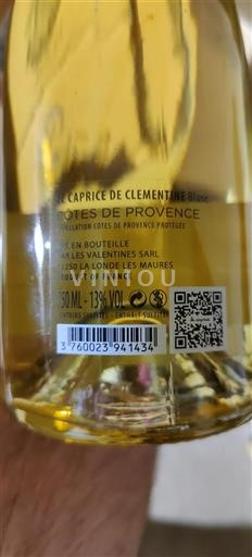Provansa Côtes-de-Provence Les Valentines Le Caprice de Clementine Blanc Neleten.