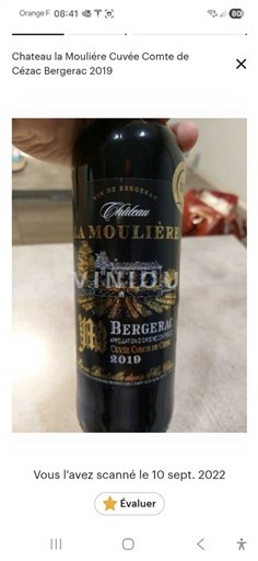 Sud-Ouest Bergerac Château La Moulière Comte de Cezac 2019