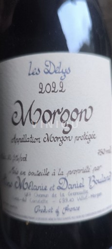 Beaujolais Morgon Daniel Bouland Les Delys 2022