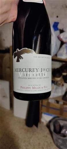 Vin Rouge sec Les Crêts Domaine Philippe Milan & Fils 2023 France Bourgogne Mercurey AOC Premier Cru