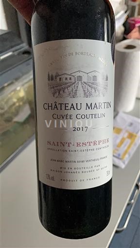 Bordoja Saint-Estèphe Château Martin Coutelin 2017