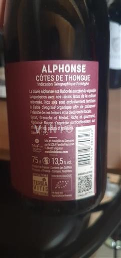 Languedoc-Roussillon Côtes de Thongue Moulin de Lène Alphonse 2023
