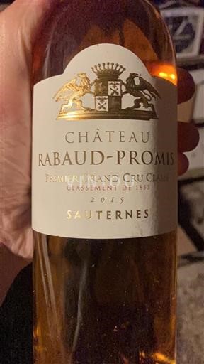Bordeaux Sauternes Premier Grand Cru Classé Rabaud-Promis 2015