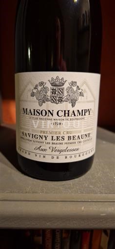 Vin Rouge sec Aux Vergelesses Maison Champy 2022 France Bourgogne Savigny-lès-beaune AOC Premier Cru