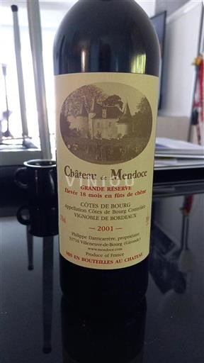 Burdeos Côtes-de-bourg Château Mendoce Grande Réserve 2001