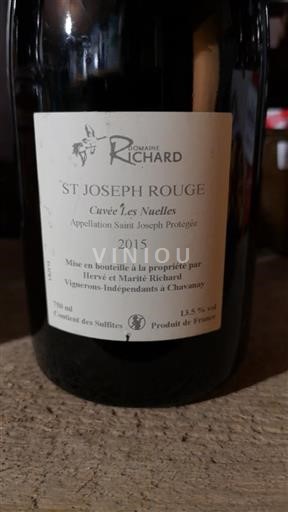 Rhônedalen Saint-Joseph Domaine Richard Les Nuelles 2015