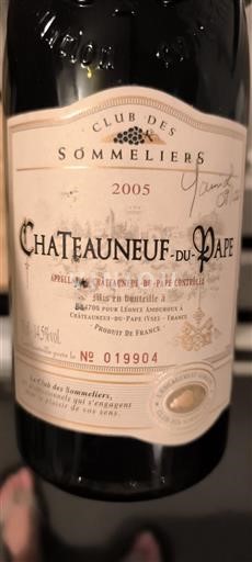 Rona dolina Châteauneuf-du-Pape Club des Sommeliers 2005
