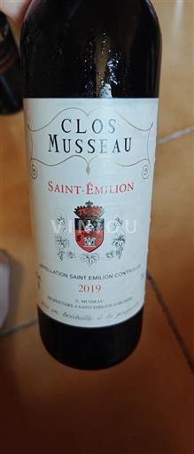 Bordeaux Saint-Émilion Clos Musseau 2019