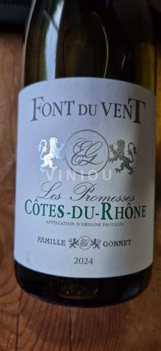 Rhônen laakso Côtes-du-rhône Font du Vent Les Promesses 2024