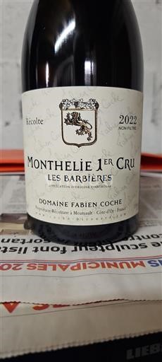 Burgundi Monthélie Premier Cru Domaine Fabien Coche Les Barbieres 2022