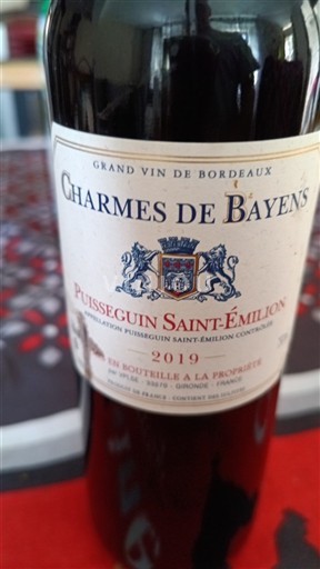 Bordéus Puisseguin-saint-émilion Charmes de Bayens 2019