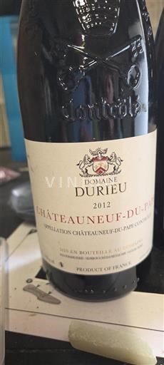 Thung lũng Rhône Châteauneuf-du-pape Domaine Durieu 2012