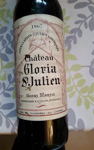 Bordeaux Saint-Julien Château Gloria 1967