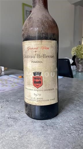 Vin Rouge sec Château Bellevue 1970 France Bordeaux Pomerol AOC