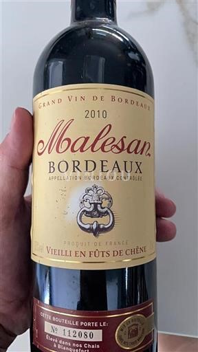 Bordeaux Malesan 2010