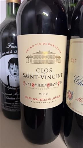 Бордо Сент-Емільйон Гран Крю Grand Cru Clos Saint-Vincent 2018
