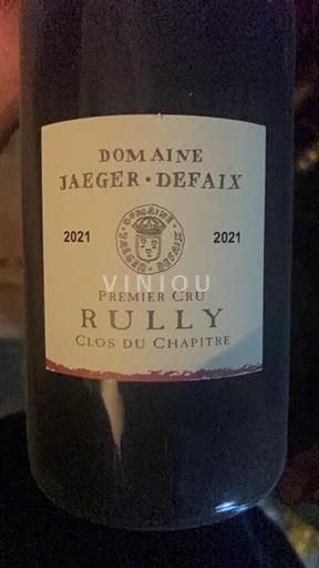 Bourgogne Rully Premier Cru Domaine Jaeger-Defaix Clos du Chapitre 2021