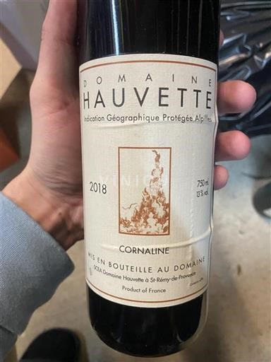 Vin Rouge sec Cornaline Domaine Hauvette 2018 France Provence AOC