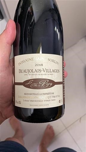 Beaujolais Beaujolais Villages Domaine Saint Sorlin La Côte à Papy 2018