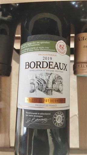 Bordeaux Élevé en fût de chêne 2019
