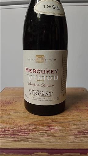 Vin Rouge sec Récolte du Domaine Domaine Vincent 1995 France Bourgogne Mercurey AOC