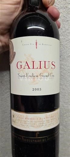 Bordeaux Saint-Émilion Grand Cru Grand Cru Union de Producteurs de Saint-Émilion Galius 2003
