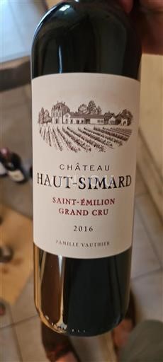 Bordeaux Saint-Émilion Grand Cru Château Haut-Simard 2016