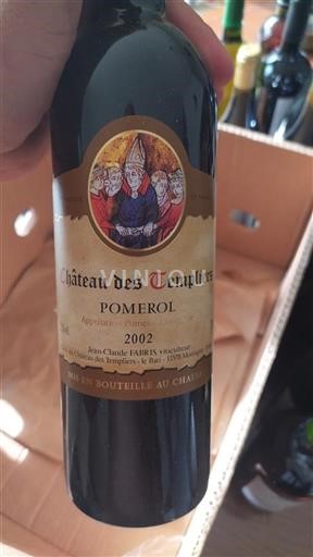 Vin Rouge sec Château Des Templiers 2002 France Bordeaux Pomerol AOC