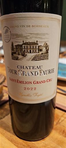 Bordéus Saint-Émilion Grand Cru Château Tour Grand Faurie 2022