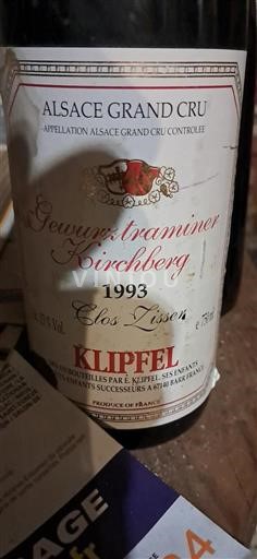 Alsacia Alsacia Gran Cru Grand Cru Klipfel Clos Zissen 1993