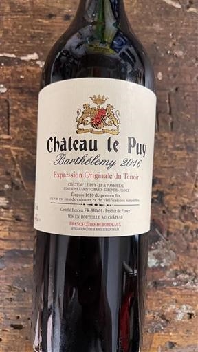 Bordeaux Francs-Côtes-de-Bordeaux Château Le Puy Barthélemy 2016