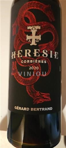 Vin Rouge sec Hérésie Gérard Bertrand 2020 France Languedoc Corbières AOC biodynamie