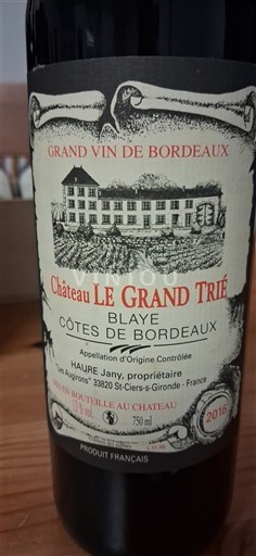 Bordeaux Blaye-Côtes-de-Bordeaux Château Le Grand Trié 2016