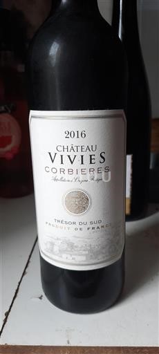 Languedoc Corbières Château Vivies Trésor du Sud 2016