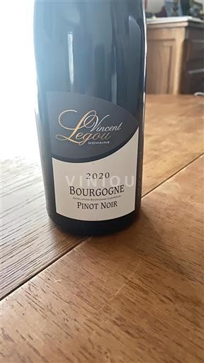 Vin Rouge sec Domaine Vincent Legou 2020 France Bourgogne AOC