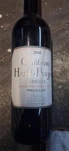 Bordeaux Pauillac Grand Cru Château Haut-Bages Libéral 2018