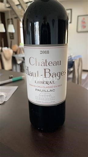 Bordeaux Pauillac Grand Cru Château Haut-Bages Libéral 2018