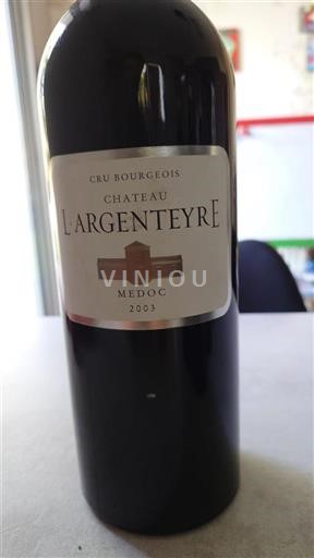 Bordeaux Médoc Cru Bourgeois Château L'Argenteyre 2003